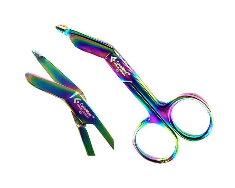 CYNAMED German 1 Lister Bandage Nurse Scissors 3.5 Inch Multi Titanium Color Rainbow Cynamed - Image 2
